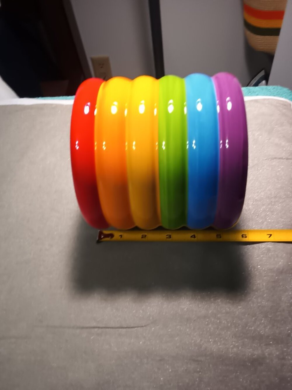Ceramic Rainbow Ribbed Vase - Multicolor - Picture 4 of 5